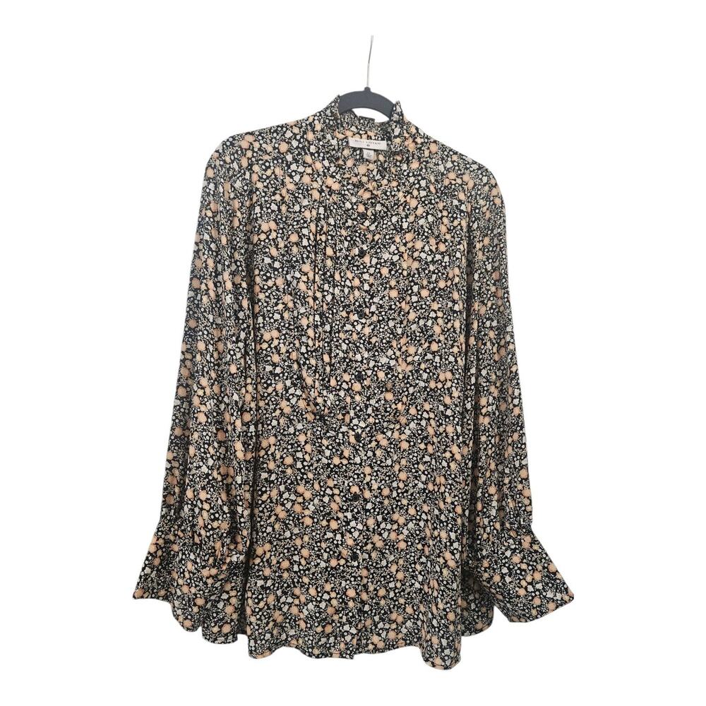 Nili Lotan X Target Liberty Floral Blouse Button Front Shirt Top L/S Womens 2X